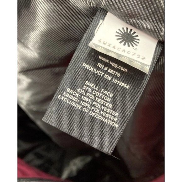 UGG Garnet Red Rylie Rain Rubberized Hooded Trench Jacket Sz S Classic Preppy - Picture 5 of 5